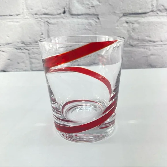 Pier 1 Retired Red Swirl Hand Blown 12 Oz Tumblers Set of 6 - Picture 4 of 8